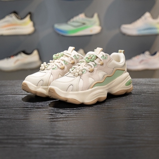 李宁蜜糖3运动鞋女款2026春季新款女士潮流增高休闲鞋厚底老爹鞋