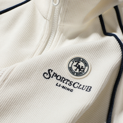 李宁针织无帽薄款外套女款2025秋季新款运动休闲时尚潮流长袖夹克