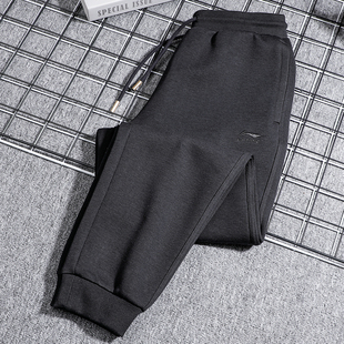 李宁束脚运动长裤男款2025春季新款时尚针织运动黑色卫裤AKLV097