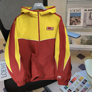 李宁外套男款2026春季新款男士青少年保暖跑步软壳开衫连帽风衣男