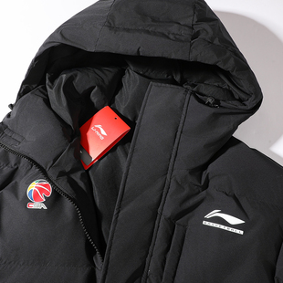 新款 2025冬季 保暖棉外套 棉服男款 李宁CBA专业篮球防泼水宽松长款