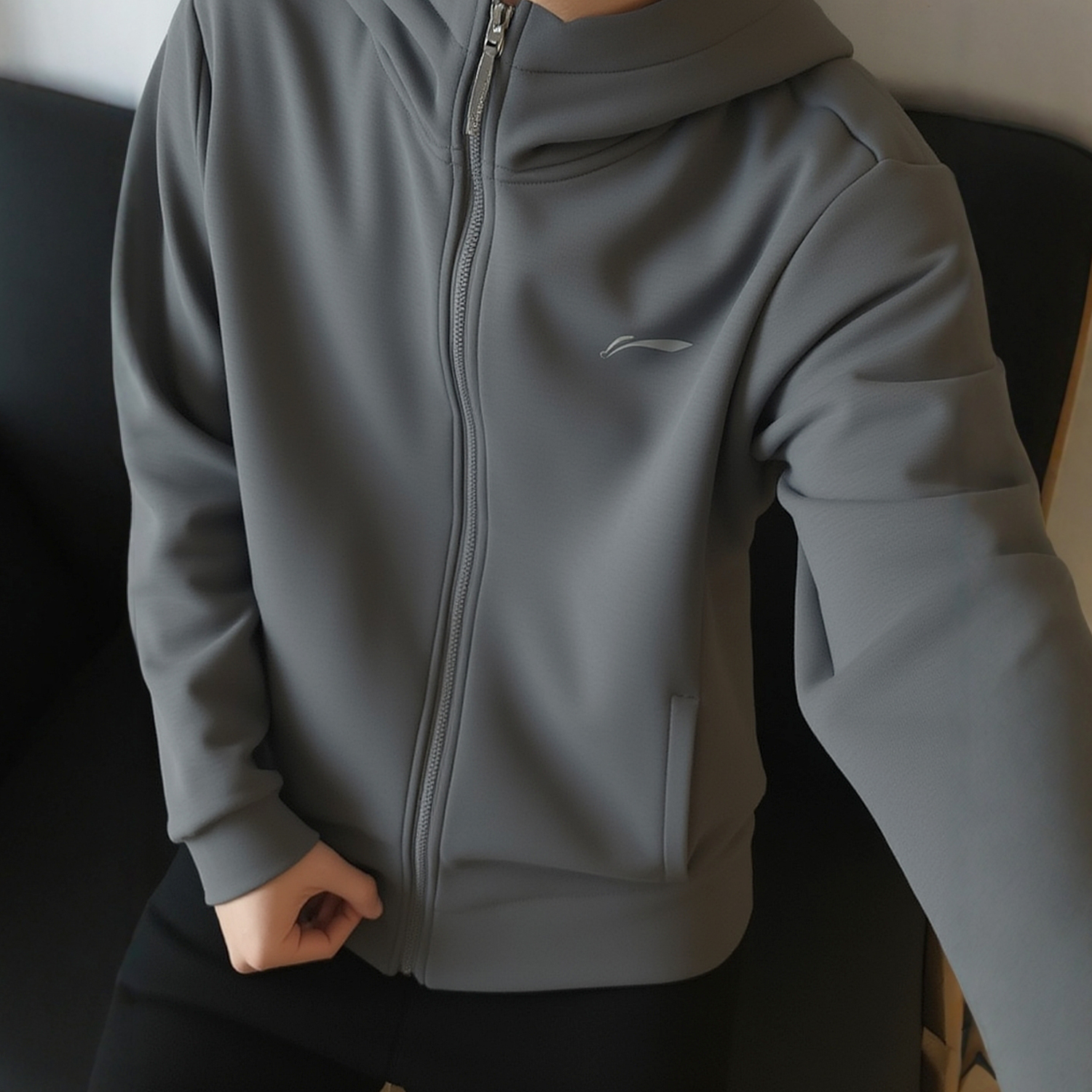 李宁健身系列开衫连帽卫衣男款2025秋季新款运动休闲训练套头上衣