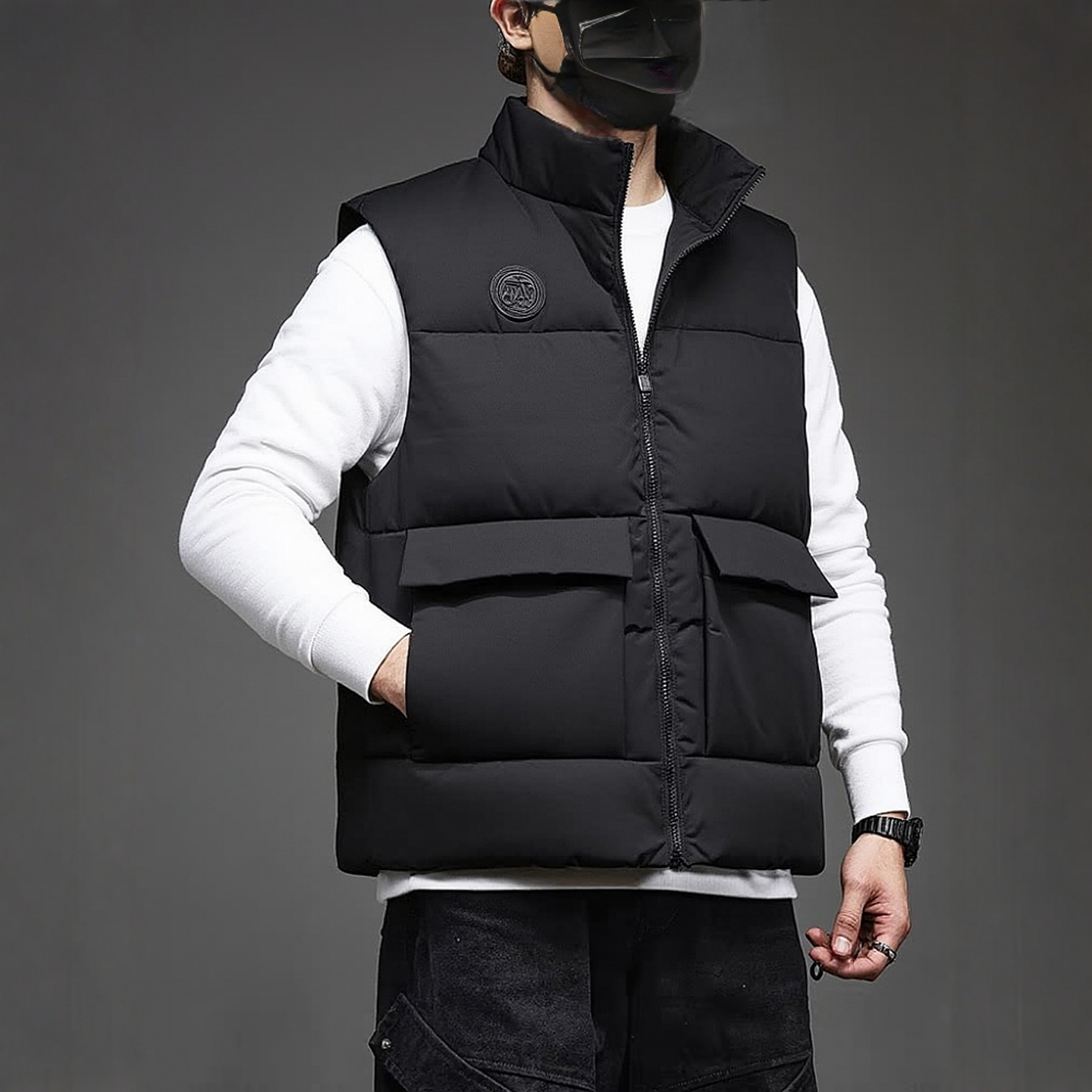 李宁防泼水鸭绒羽绒马甲男2025冬季新款运动休闲保暖防风百搭背心