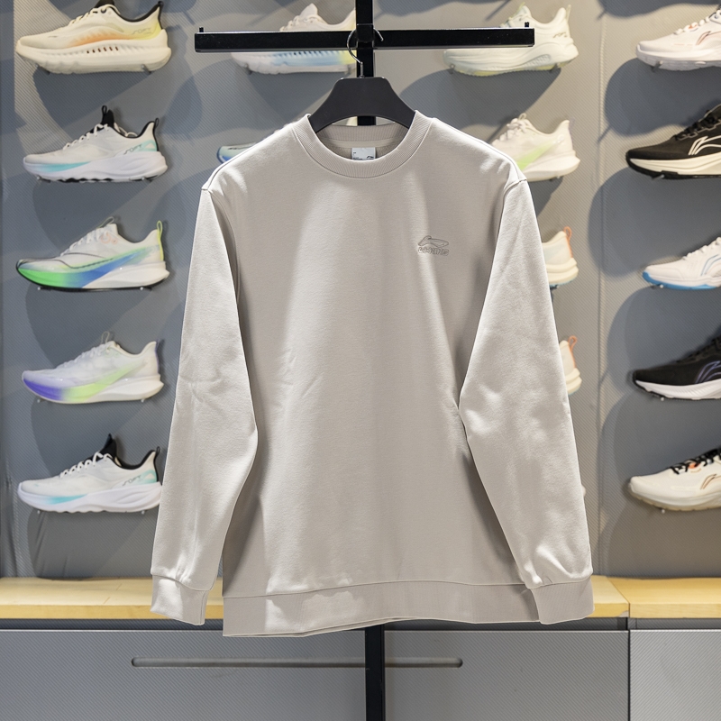 李宁运动时尚系列加绒保暖宽松套头卫衣男女2025冬季新款百搭外套