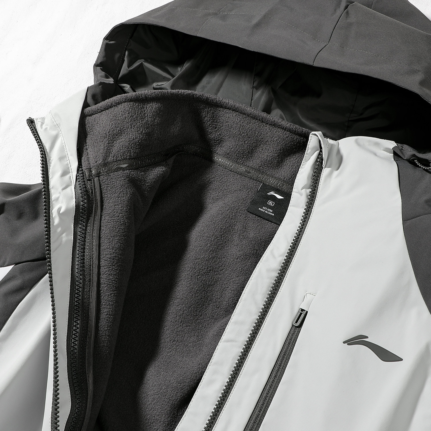 李宁外套男款2024冬季新款防风系列加绒三合一运动风衣男AWBU009