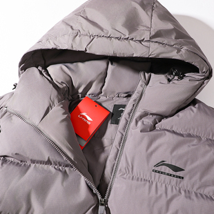 李宁CBA专业篮球系列宽松短棉服男2025冬季 保暖防风连帽外套 新款