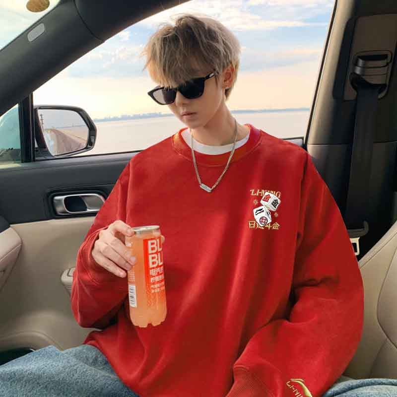 李宁卫衣男女款2025春季新款日进斗金红色新年款无帽外套AWDV165