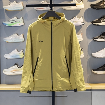 李宁运动风衣男款2025秋季新款团购系列宽松开衫百搭连帽外套上衣