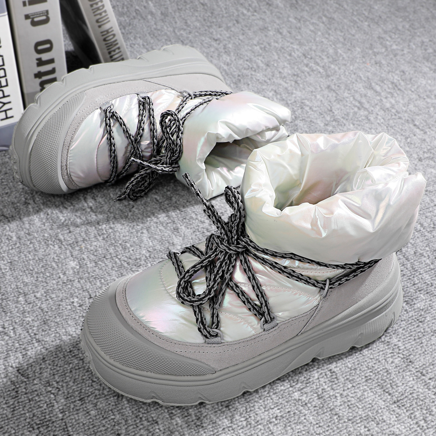 李宁蜜糖BOOT休闲鞋棉鞋女款2025冬季新款保暖防风舒适软底运动鞋