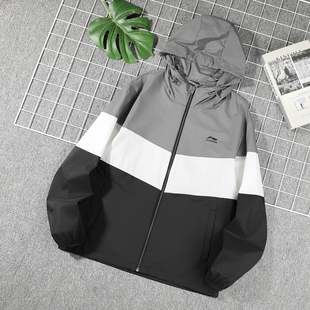 男士 新款 跑步连帽宽松防风运动皮肤衣风衣男 2026夏季 李宁外套男款