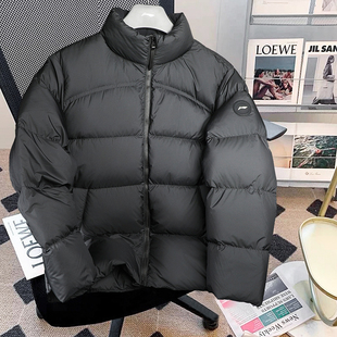 李宁立体裁剪鹅绒短羽绒服女款2025冬季新款保暖防风厚款宽松外套