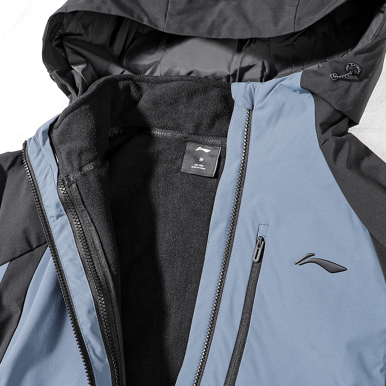 李宁外套男款2024冬季新款休闲潮流加绒三合一运动风衣男AWBU009