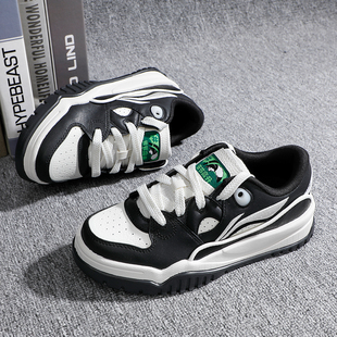 正牌李宁潮跃板鞋女款2026春季新款女士厚底系带潮流休闲鞋运动鞋