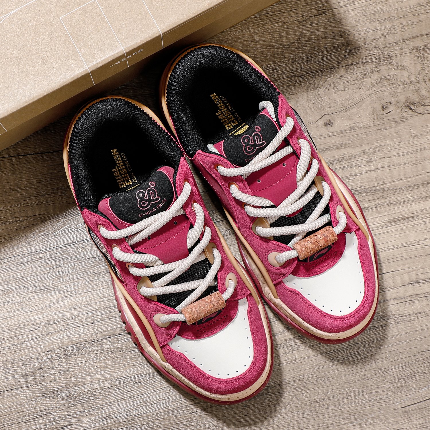 李宁布欧舒2025冬季男时尚潮流百搭正品加绒保暖中帮经典休闲鞋