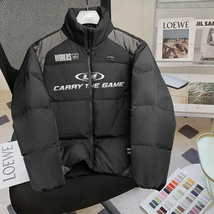 外套 LPL联名系列保暖立体裁剪宽松鸭绒短羽绒服男2026新款 李宁