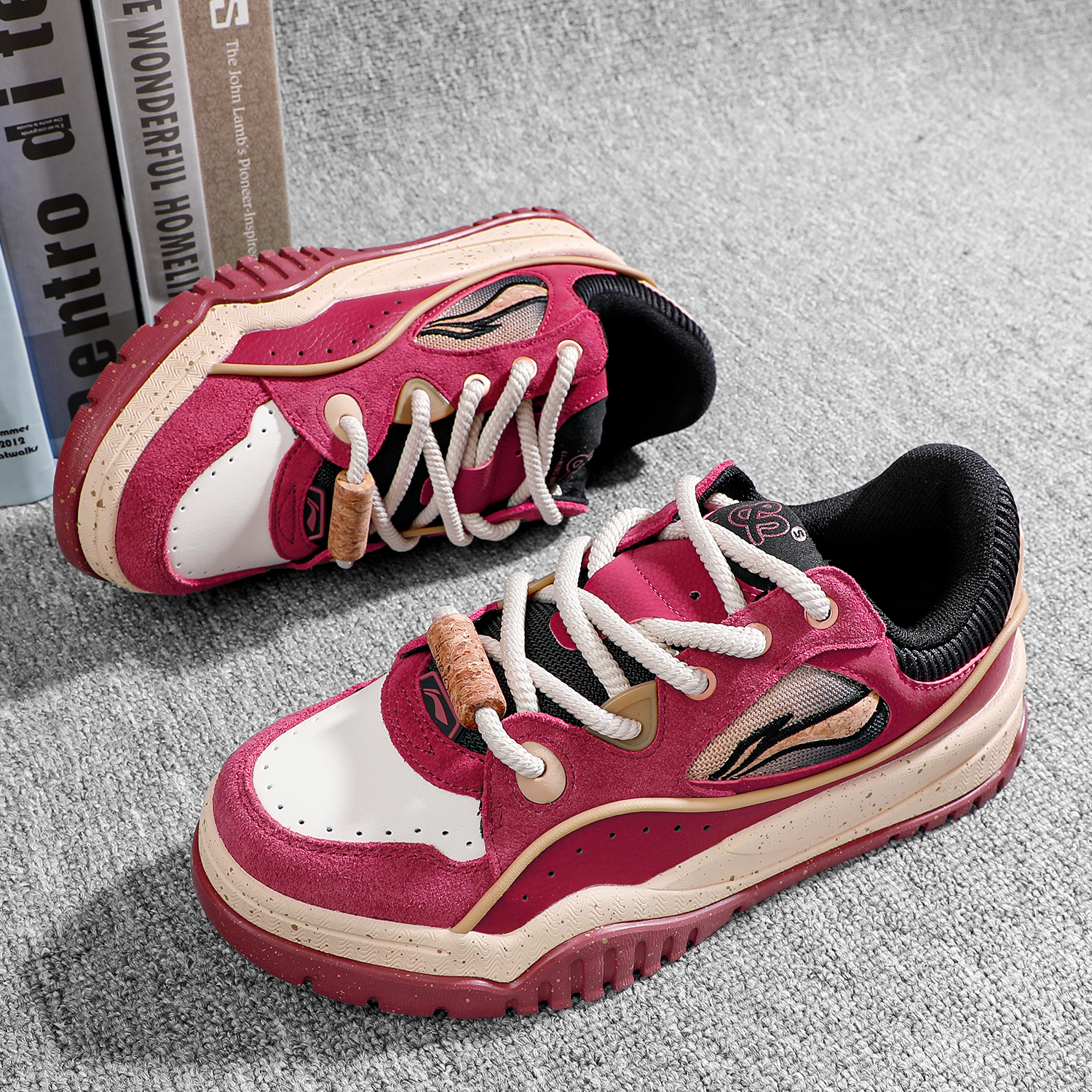 李宁布欧舒2025冬季男正品潮流百搭舒适加绒保暖中帮经典休闲鞋