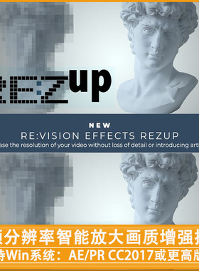 中文汉化AE/PR视频分辨率智能放大画质增强插件 REVisionFX REZup