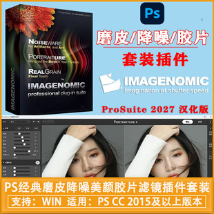 中文汉化-PS经典磨皮降噪美颜胶片滤镜插件套装Imagenomic Profes