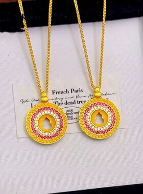 国韵传承葫芦吊坠点钻麦穗平安扣葫芦项链罗盘锁骨链