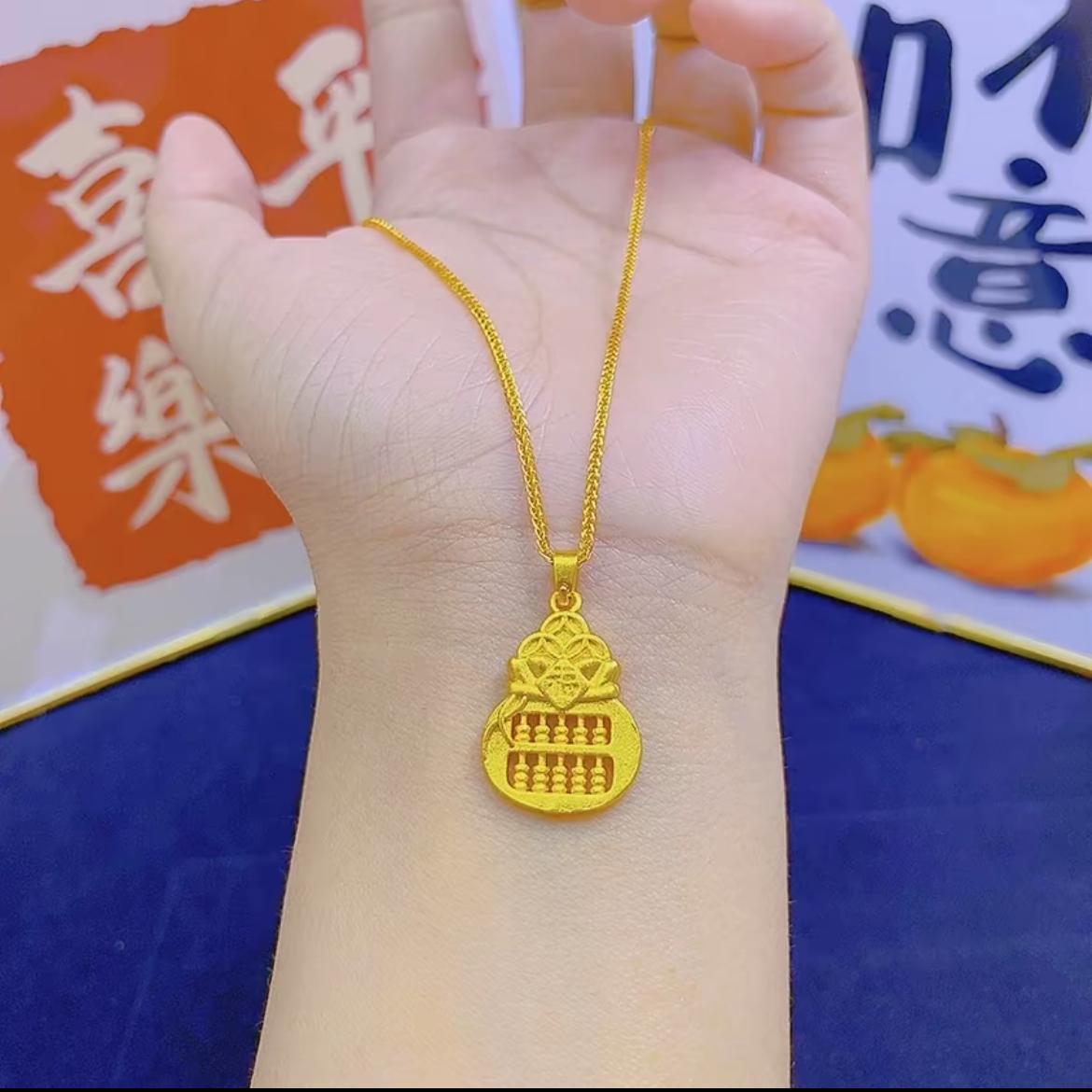 算盘葫芦吊坠项链女款轻奢小众设计感锁骨链