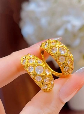 交叉菱格满天星戒指复古轻奢高级感泥鳅背指环食指戒