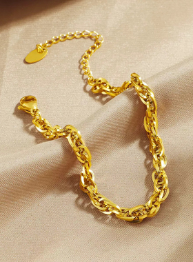 钛钢女手链小众设计INS风不锈钢提包链手链配饰百搭配件