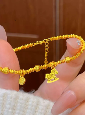 时尚马上碎冰有钱小马手链高级本命年气质