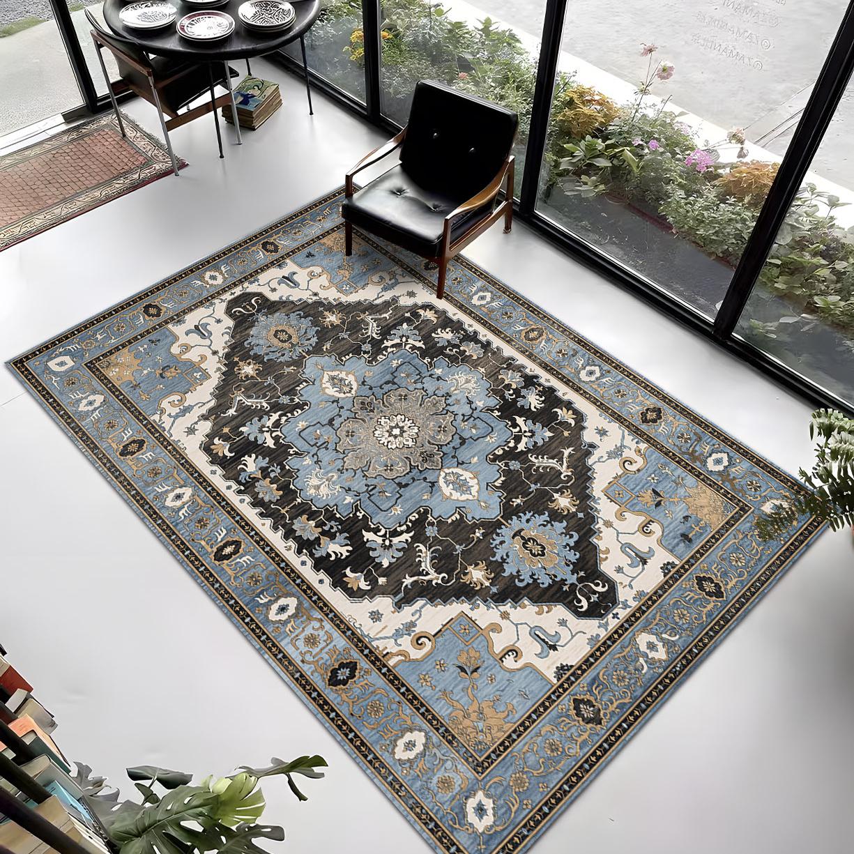 波西米亚民族风地毯客厅沙发茶几毯美式复古摩洛哥卧室床边毯地垫