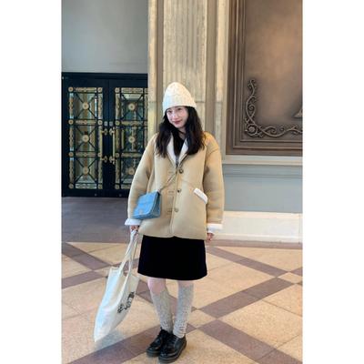 Têtu STUDIO【折扣7折】 轻复古软软糯糯羊羔毛麂皮外套加厚棉衣