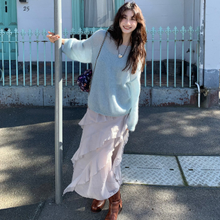 两色重工不规则荷叶边百搭半裙 2025SS Tetu STUDIO