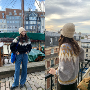 Tetu STUDIO 冬天的故事 重工马海毛费尔岛毛衣设计感新年毛衣