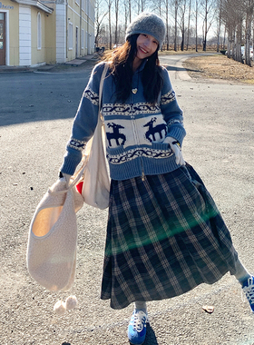 Tetu STUDIO 2024FW“爱丁堡冬日” 两色磨毛羊毛格纹半裙