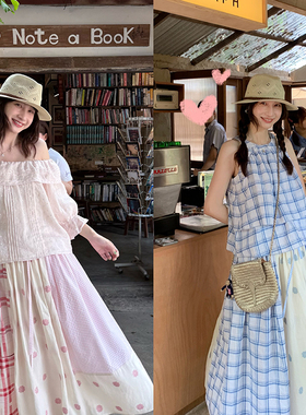 Tetu STUDIO 2025SS“罗马假日”两色拼接设计感松紧腰半裙