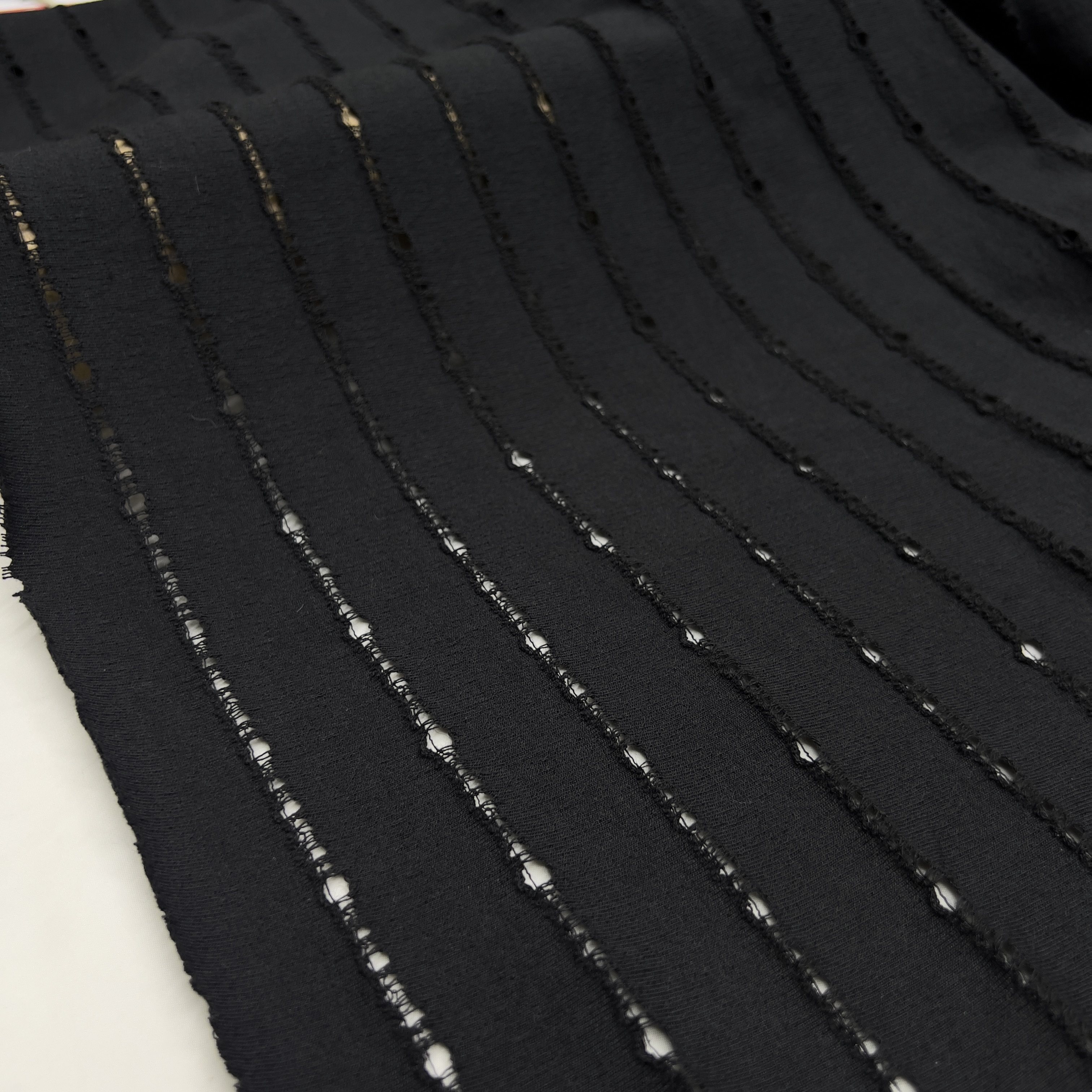 针织肌理镂空面料 全棉黑色弹力破洞定制T恤衫服装手工布料,居家布艺,海绵垫/布料/面料/手工diy,淘宝优惠券,粉丝福利购,淘宝优惠卷