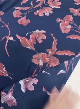 弹力缎面印花布料  不透春夏连衣裙衬衫面料