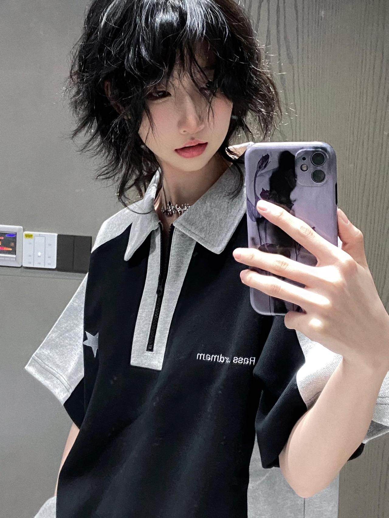 短袖街头常规印花美式复古女夏