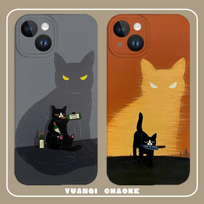 无表情猫~苹果13小米14iPhone15情侣16promax手