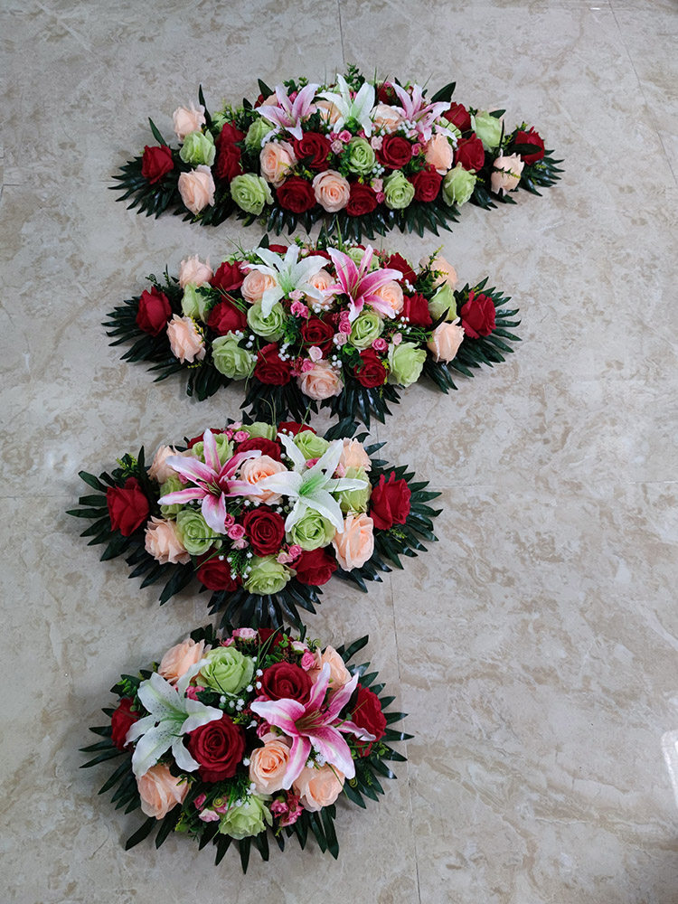 仿真会议桌花假花长桌摆花办公室摆放装饰花演讲会议室台花塑料花