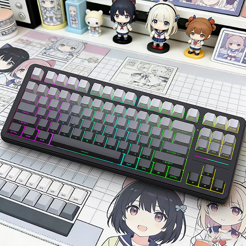 黑吉蛇YG80三模RGB机械键盘