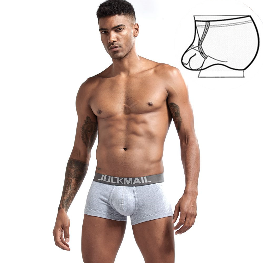 JOCKMAIL 男士内裤简约青年吊环提型精梳棉性感U凸低腰平角裤男
