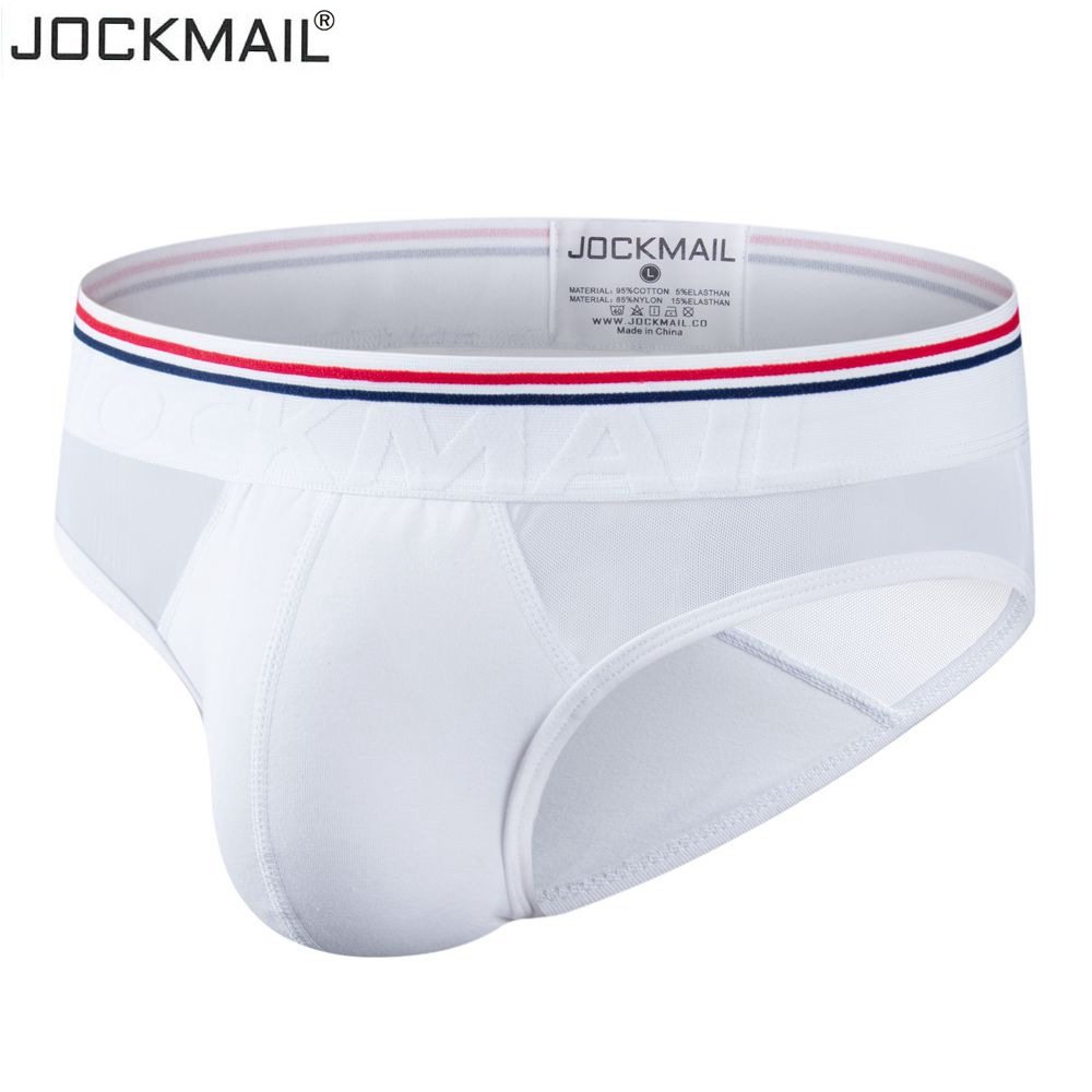 JOCKMAIL 潮牌男士内裤U凸囊袋网纱拼接半透明轻薄透气三角裤男