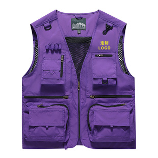 户外工装马甲定制印logo男女多口袋钓鱼背心大码记者摄影登山马夹
