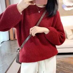 上衣 慵懒风复古满天星亮丝毛衣针织衫 女2025秋冬季 韩版 加厚打底衫
