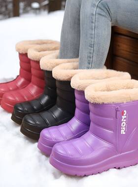 冬季加绒雪地靴防水防滑保暖靴