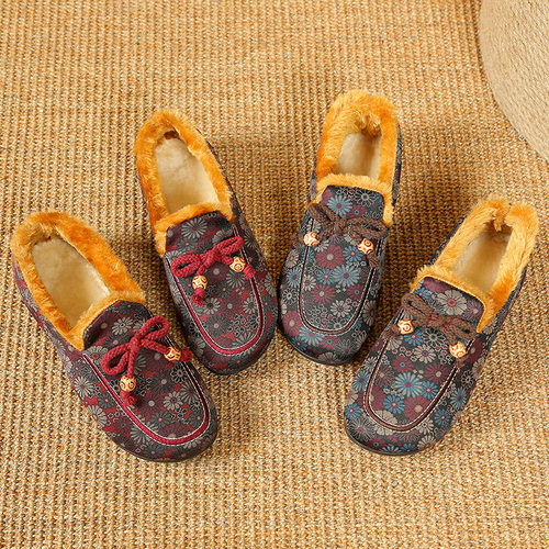 冬季新款老北京豆豆鞋棉鞋加绒