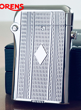 品牌源自瑞士THORENS托伦斯双钩煤油打火机个性创意黄铜精雕砂轮