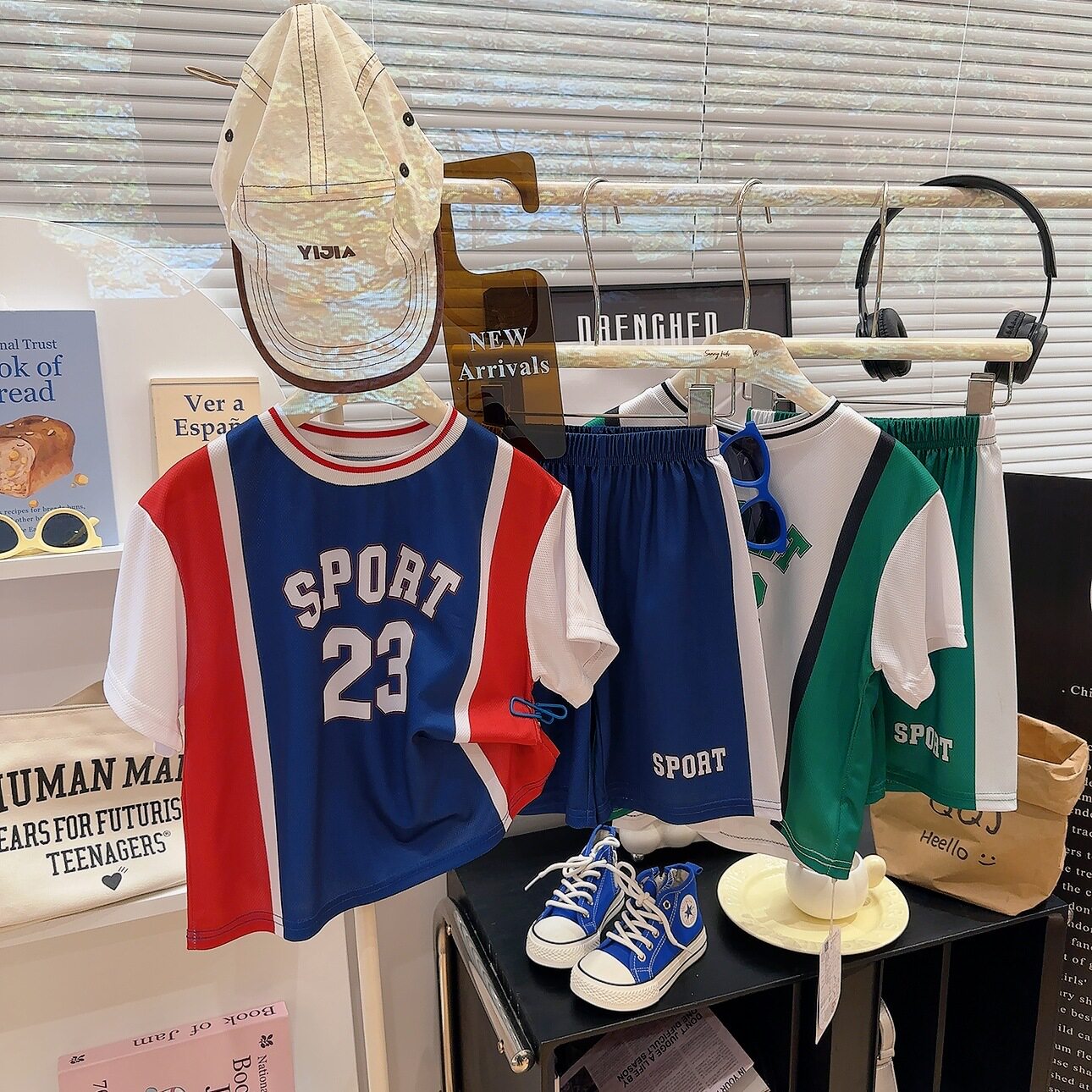 男女童套装夏季新款2026中大童速干休闲运动短袖两件套儿童篮球服