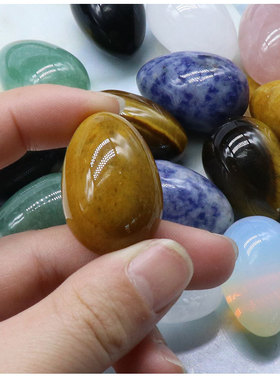 Egg shaped 30mm水晶玉石小鸡蛋 淘矿鸟蛋石头复 活节彩色鸡蛋礼