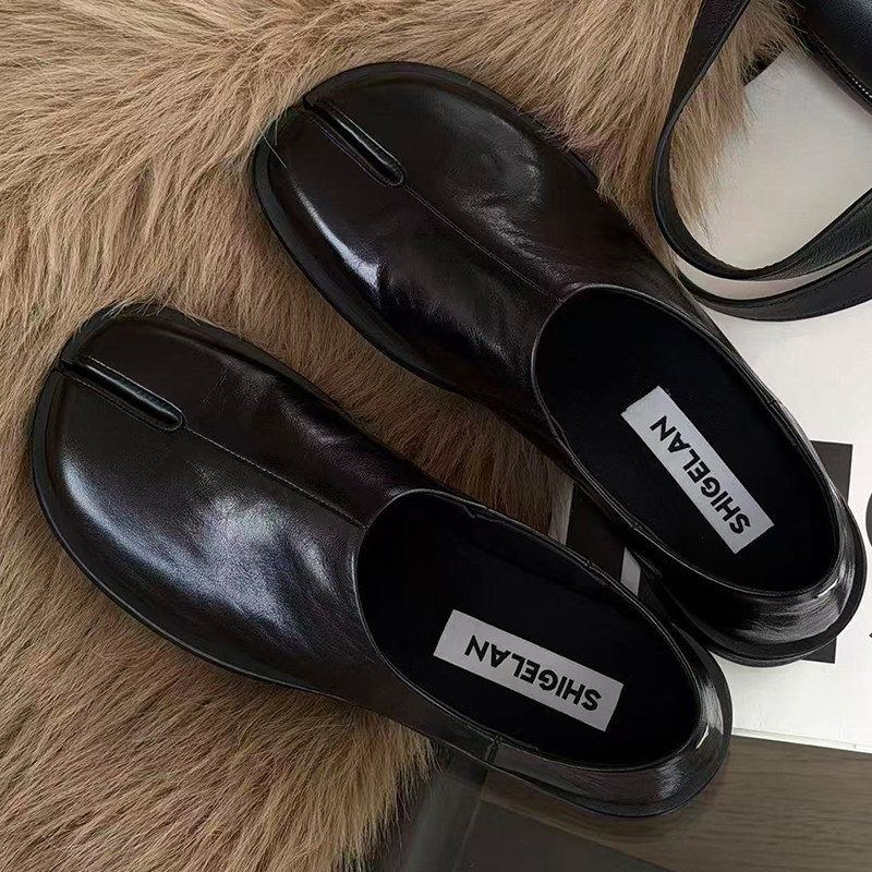 诗歌兰分趾豆豆鞋女2026早春新款真皮平跟舒适百搭复古浅口乐福鞋,女鞋,乐福鞋（豆豆鞋）,淘宝优惠券,粉丝福利购,淘宝优惠卷