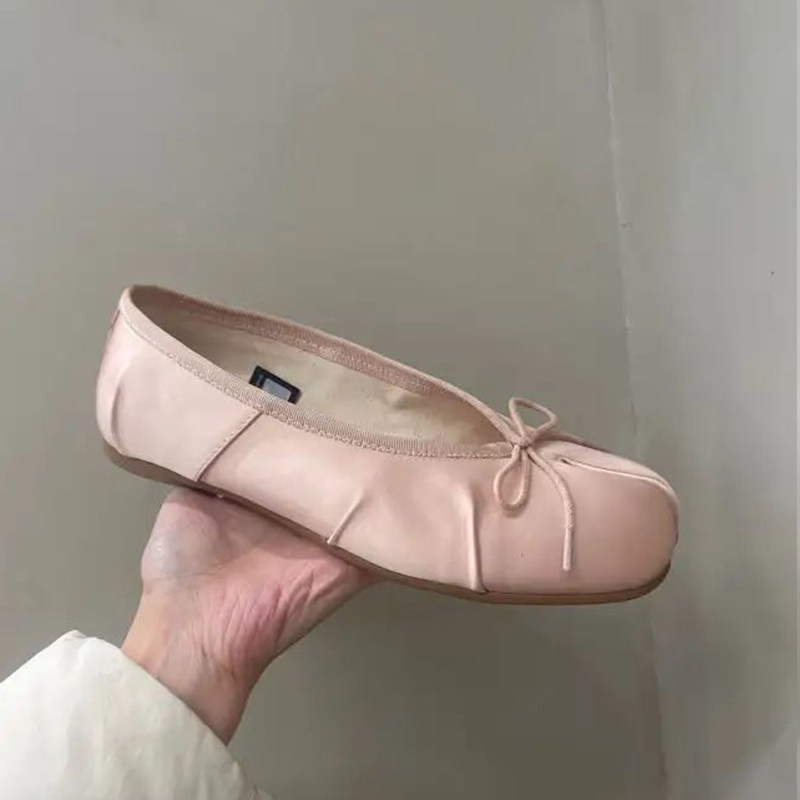 诗歌兰时尚芭蕾舞鞋女2026春季新款真皮蝴蝶结平底一脚蹬浅口单鞋,女鞋,时尚芭蕾鞋,淘宝优惠券,粉丝福利购,淘宝优惠卷